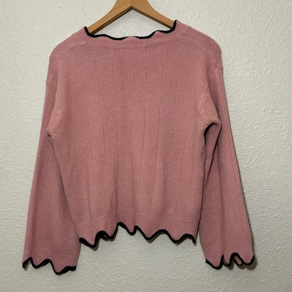 Code X Mode Scalloped Hem Sleeve Angora Blend Pin… - image 6